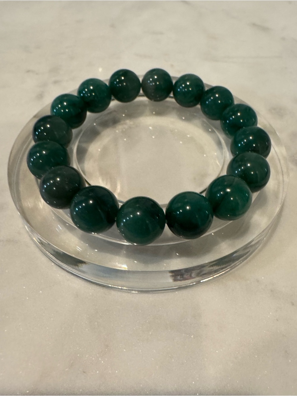 Green African Beaded Stretchy Bracelet